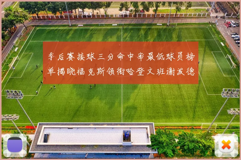 季后赛接球三分命中率最低球员榜单揭晓福克斯领衔哈登文班谢泼德紧随其后